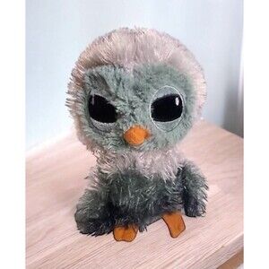 IDEAL TOYS DIRECT Plush OWL Sewn Eyes Gray Fluffy Stuffed Animal Toy 8" Tall